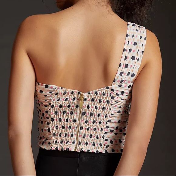 NWT Anthro Maeve Neutral Motif Bow-Tie One-Shoulder Tank - Picture 5 of 16